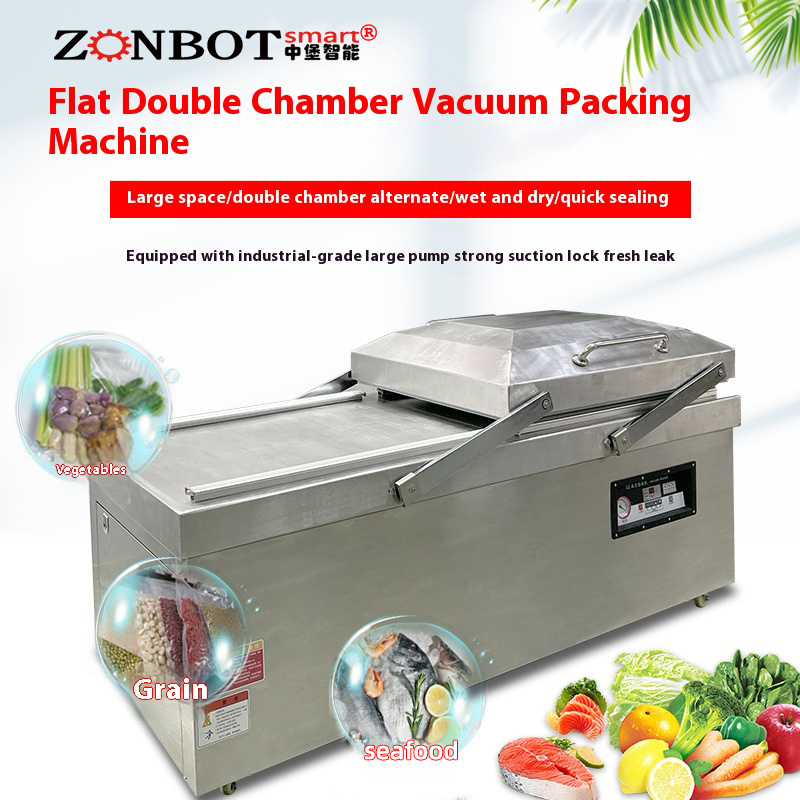 What other factors, besides temperature, can affect the heat sealing effect of the flat double-chamber vacuum packaging machine?